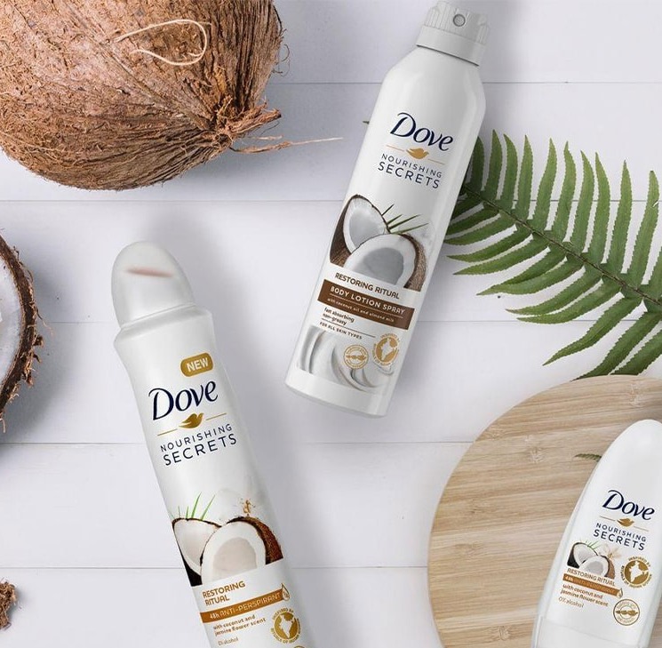 اسپری ضد تعریق داو با رایحه نارگیل حجم 150 میل اروپایی