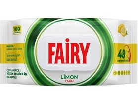 دستمال مرطوب چند منظوره فیری با رایحه لیمو 100 عددی